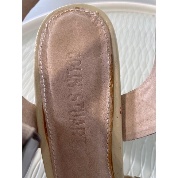 Colin Stuart Heeled Sandal Size 9 Strappy Open Toe Leather Buckle Strap Cocktail - Picture 5 of 8